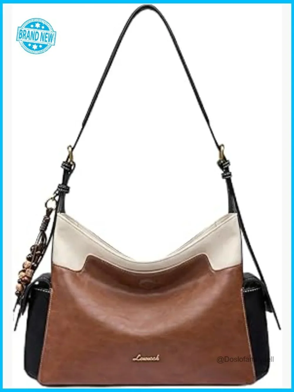 Faux Leather Hobo Bag with Tassel Charm - Spacious Crossbody Shoulder Handbag,